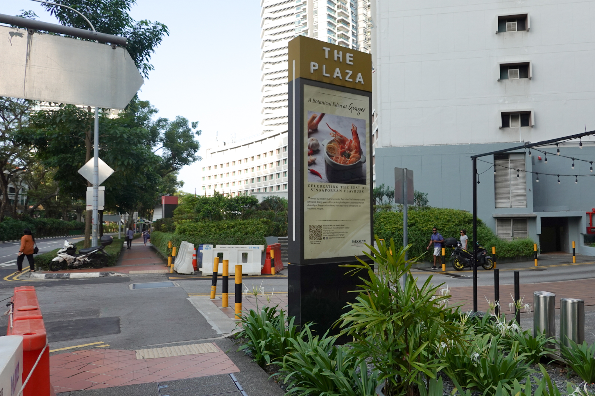 Cross the road and turn left. Walk straight towards PARKROYAL.